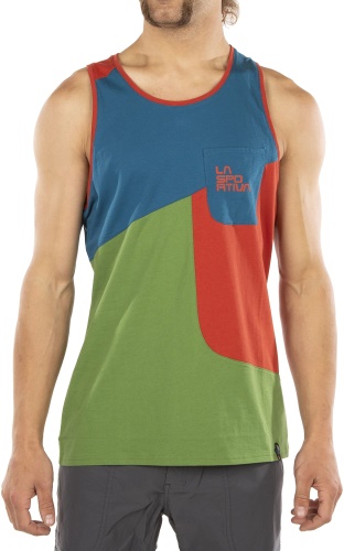 La Sportiva Schweiz Mens Dude T-shirt Kale Saffron Small